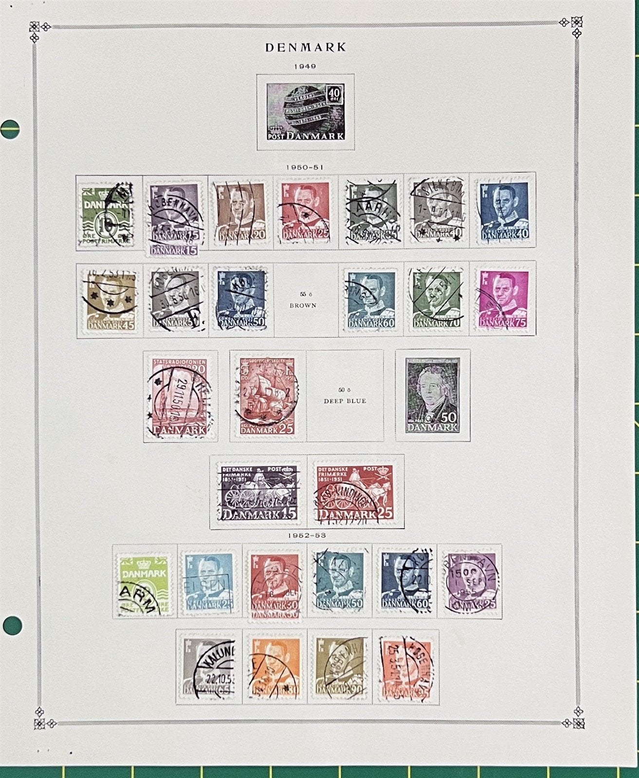 Denmark Stamp Collection of approximately 140 Stamps Scott Album Pages ZAYIX 0825BB3703