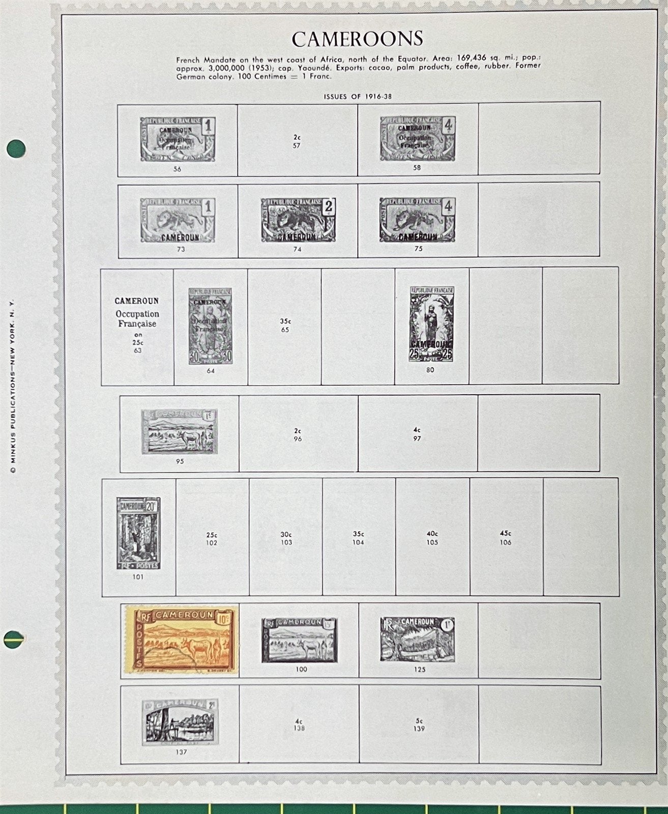 Camerooons 4 Album Page Small Stamp Collection Mint & Used ZAYIX 0825BB3706