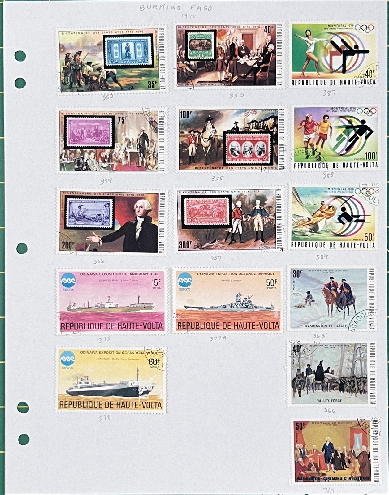 Burkino Faso Stamp Collection on Homemade Album Pages ZAYIX 0825BB3708