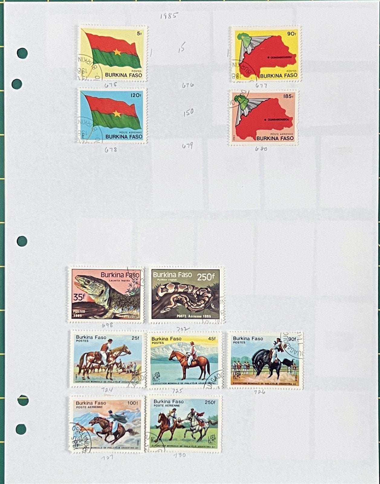 Burkino Faso Stamp Collection on Homemade Album Pages ZAYIX 0825BB3708