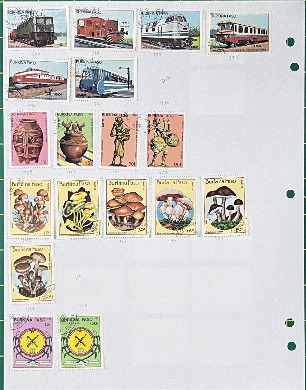 Burkino Faso Stamp Collection on Homemade Album Pages ZAYIX 0825BB3708