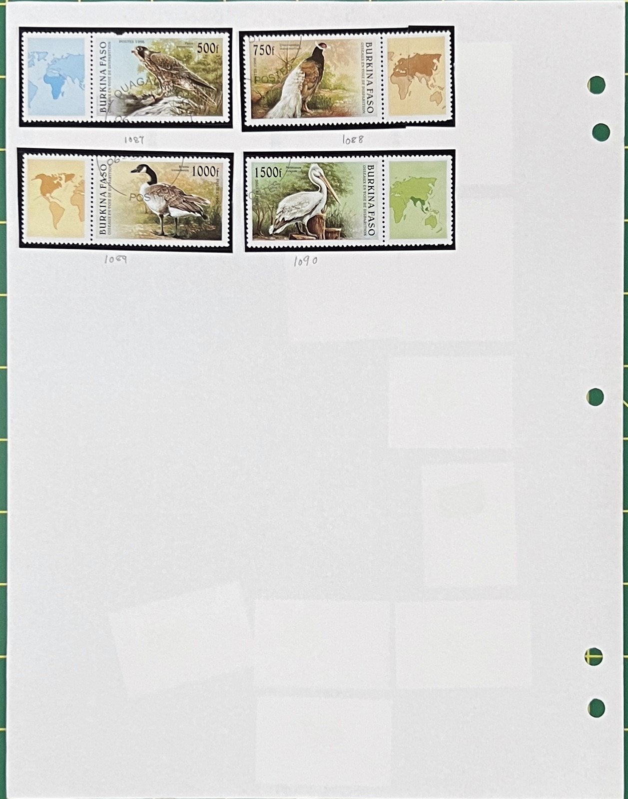 Burkino Faso Stamp Collection on Homemade Album Pages ZAYIX 0825BB3708