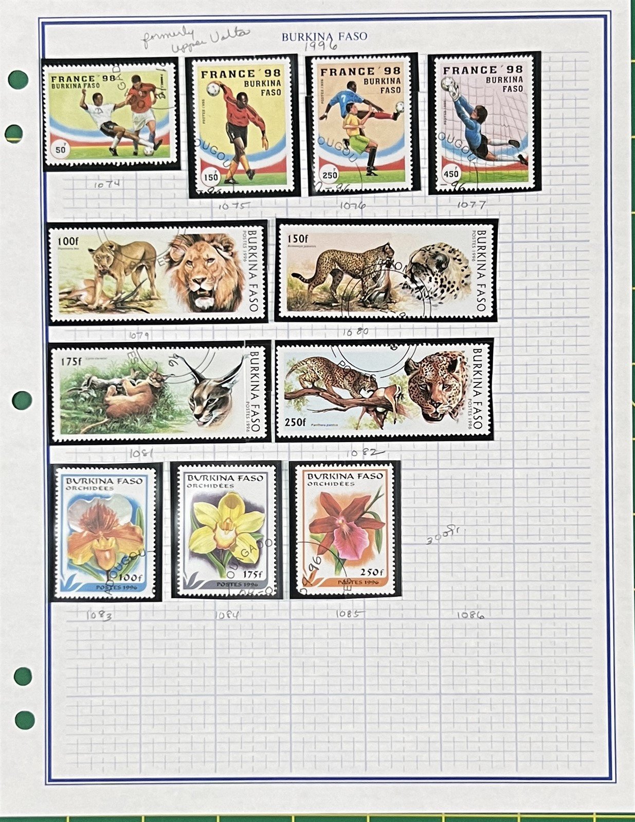 Burkino Faso Stamp Collection on Homemade Album Pages ZAYIX 0825BB3708