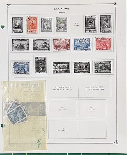 Ecuador Mint & Used Stamp Collection Album Pages & Glassine ZAYIX 0825BB3710