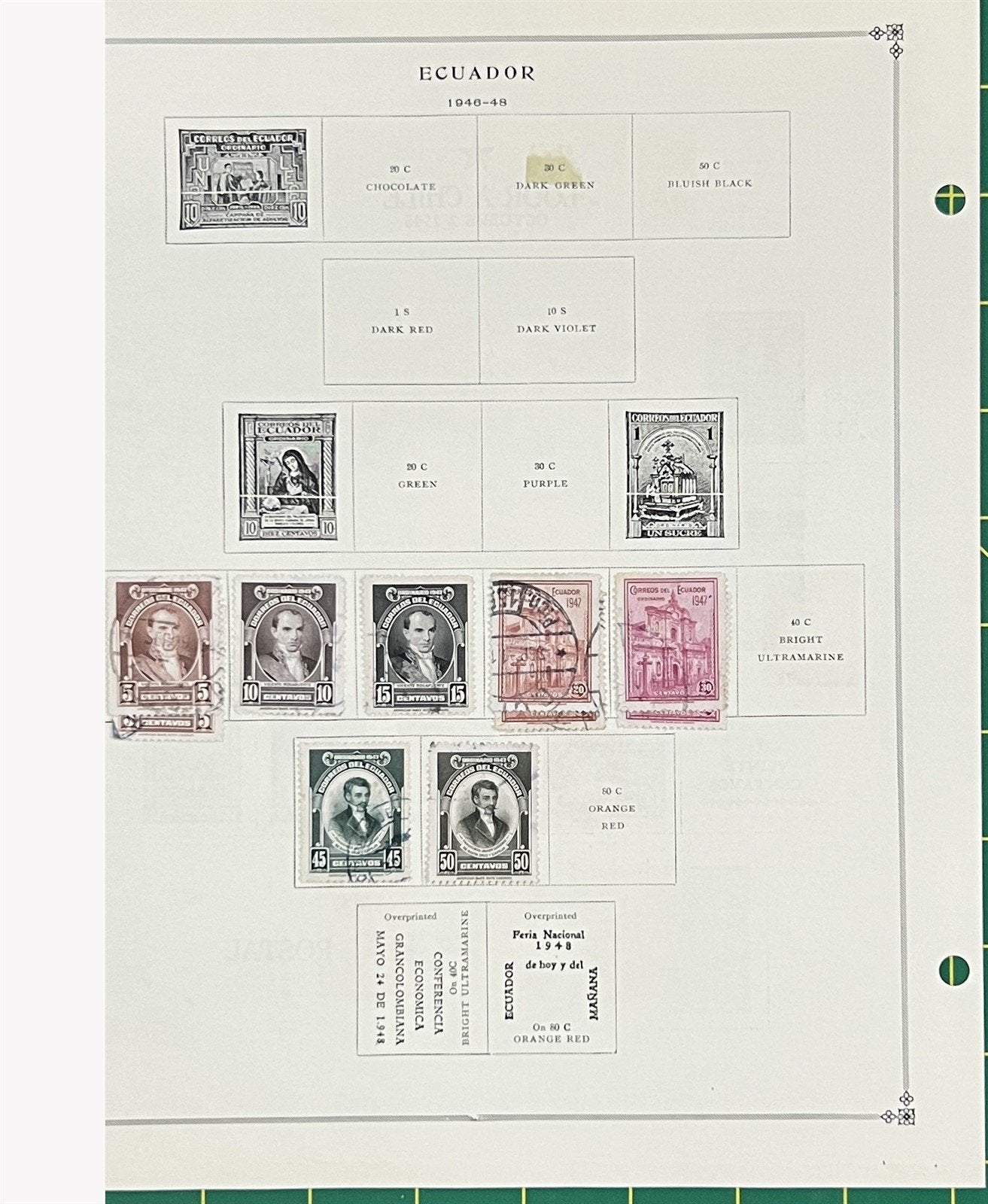Ecuador Mint & Used Stamp Collection Album Pages & Glassine ZAYIX 0825BB3710