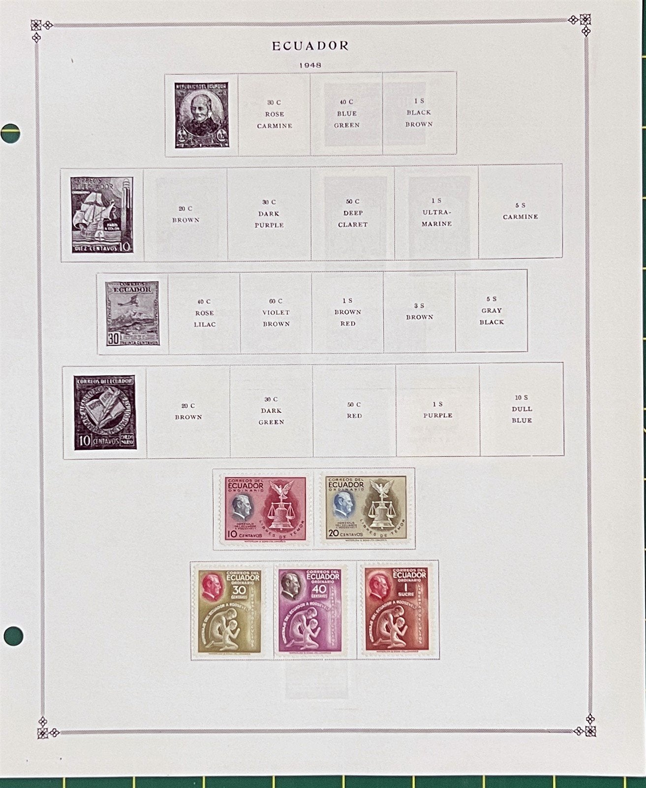 Ecuador Mint & Used Stamp Collection Album Pages & Glassine ZAYIX 0825BB3710