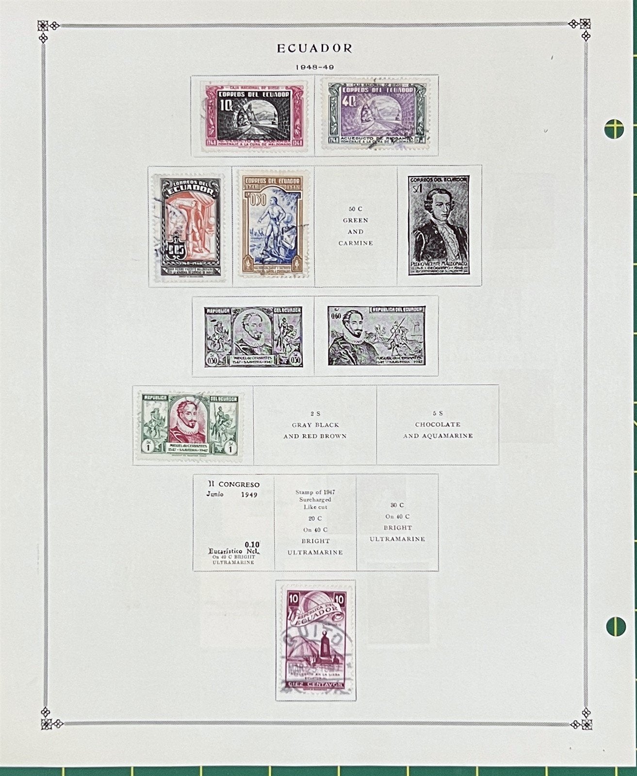 Ecuador Mint & Used Stamp Collection Album Pages & Glassine ZAYIX 0825BB3710