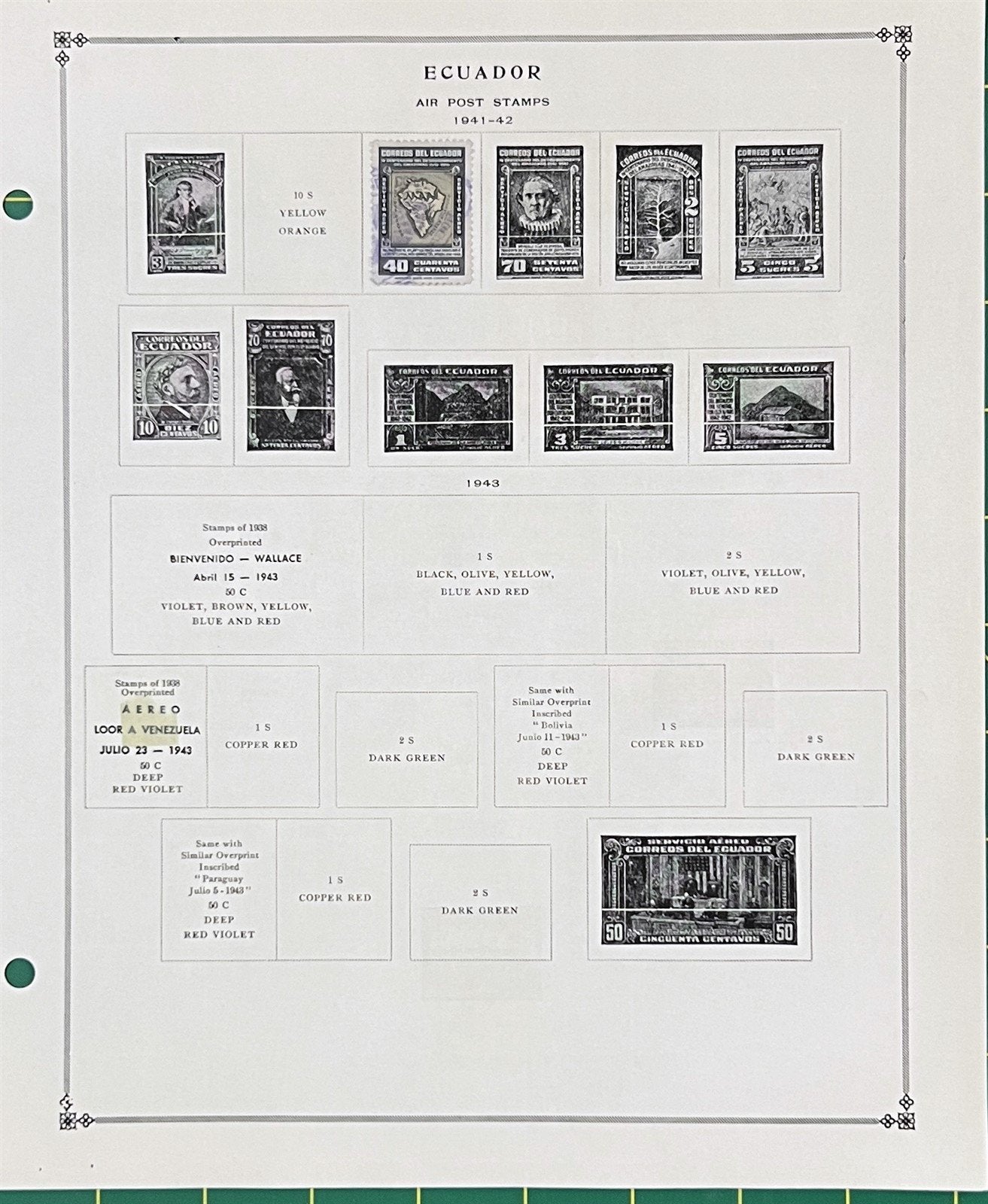 Ecuador Mint & Used Stamp Collection Album Pages & Glassine ZAYIX 0825BB3710