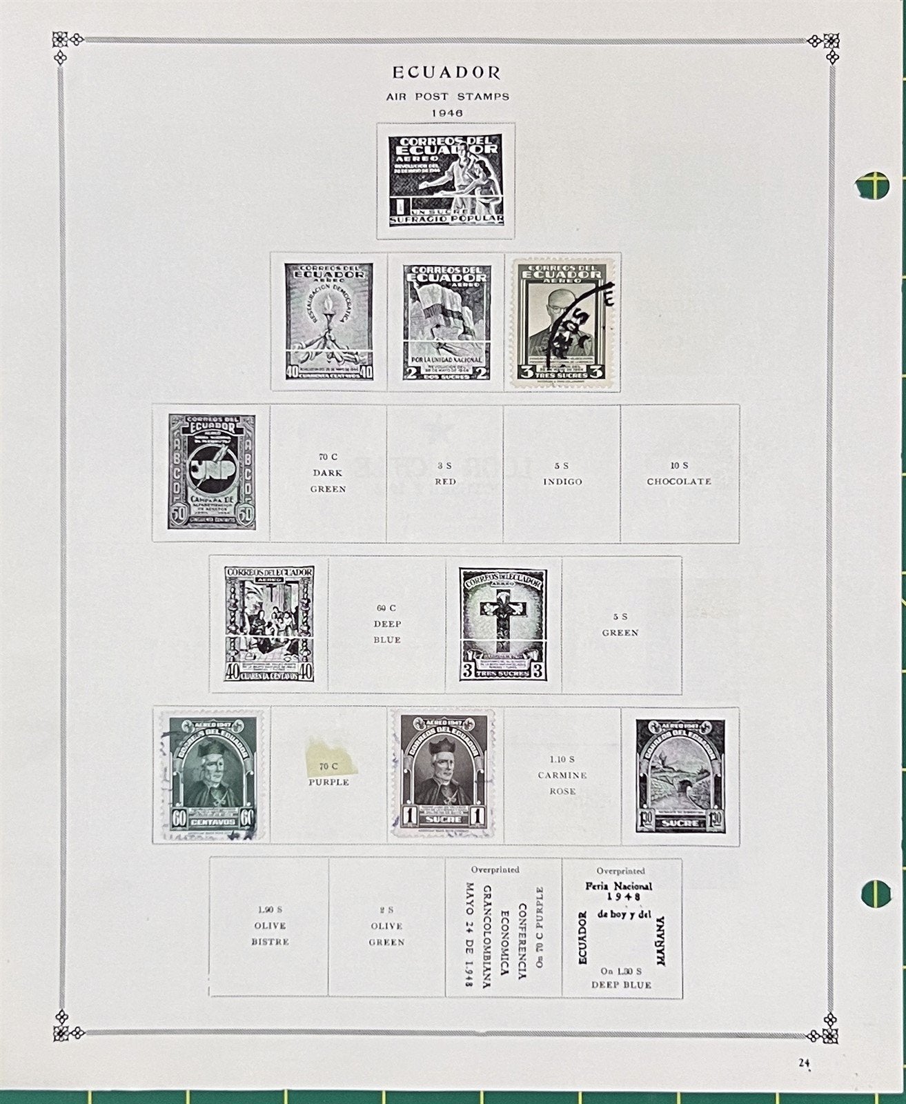 Ecuador Mint & Used Stamp Collection Album Pages & Glassine ZAYIX 0825BB3710
