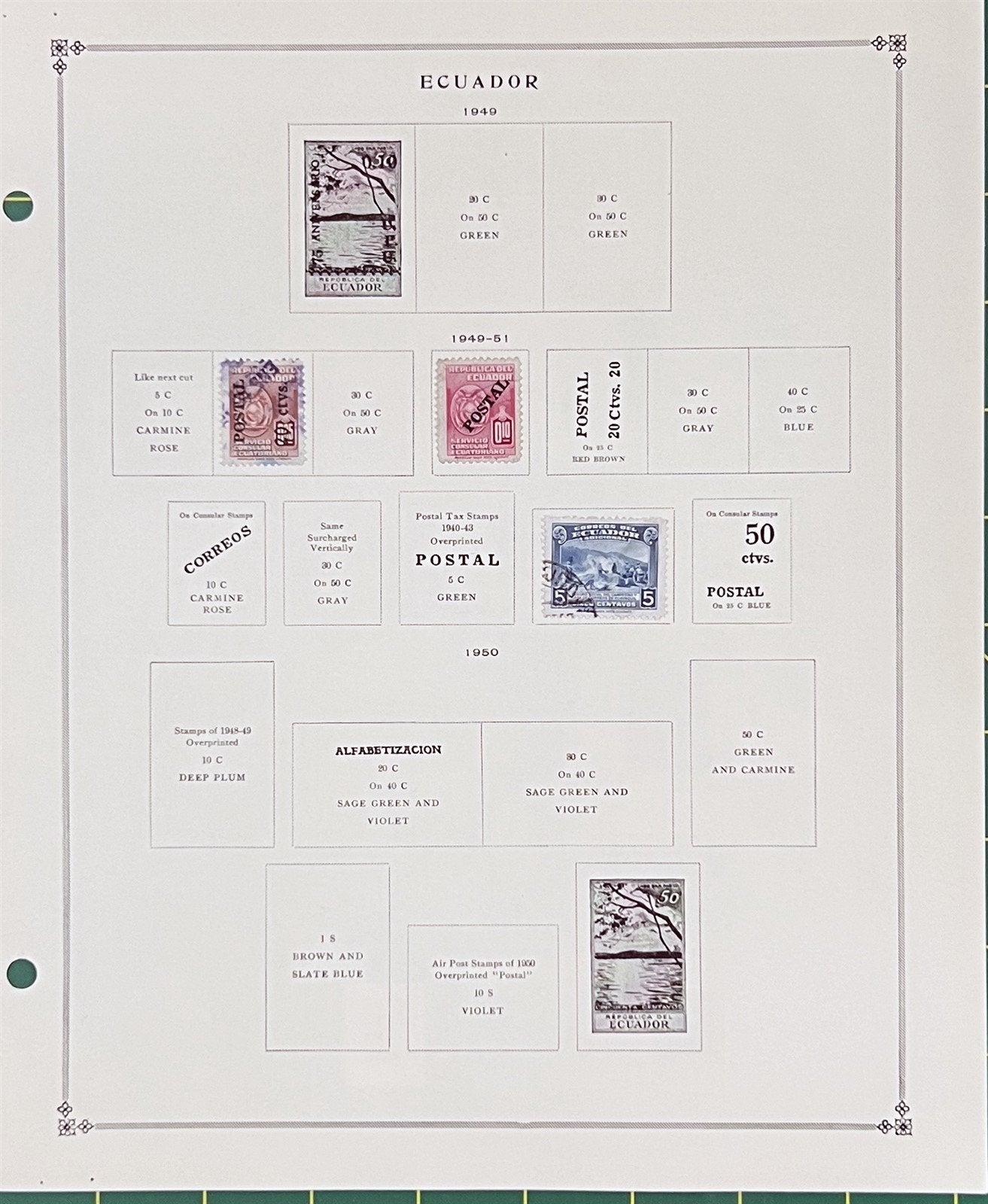 Ecuador Mint & Used Stamp Collection Album Pages & Glassine ZAYIX 0825BB3710