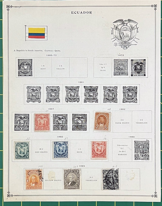 Ecuador Small Mint & Used Stamp Collection on Album Pages ZAYIX 0825BB3712