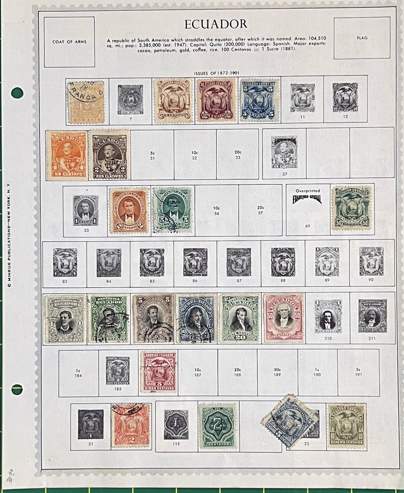 Ecuador Mint & Used 1872-1958 Stamp Collection on Album Pages ZAYIX 0825BB3713