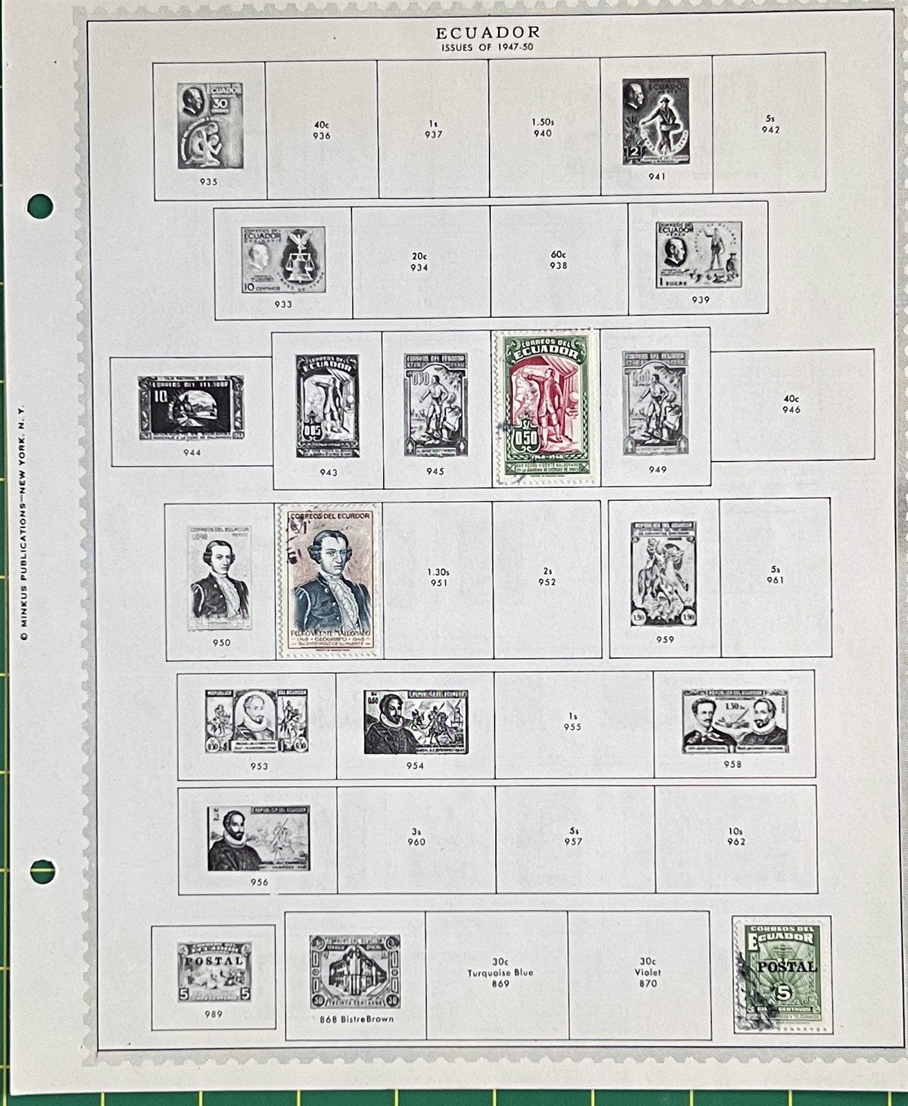 Ecuador Mint & Used 1872-1958 Stamp Collection on Album Pages ZAYIX 0825BB3713