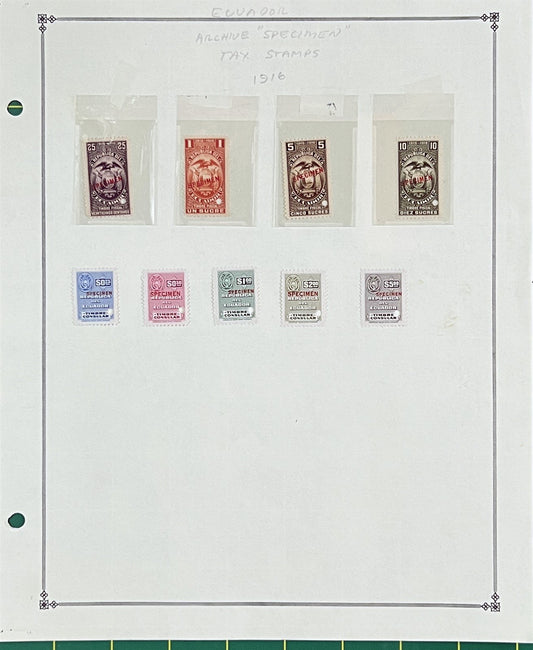 Ecuador "Specimin" MNH & MH Revenue Stamp Collection ZAYIX 0825BB3718