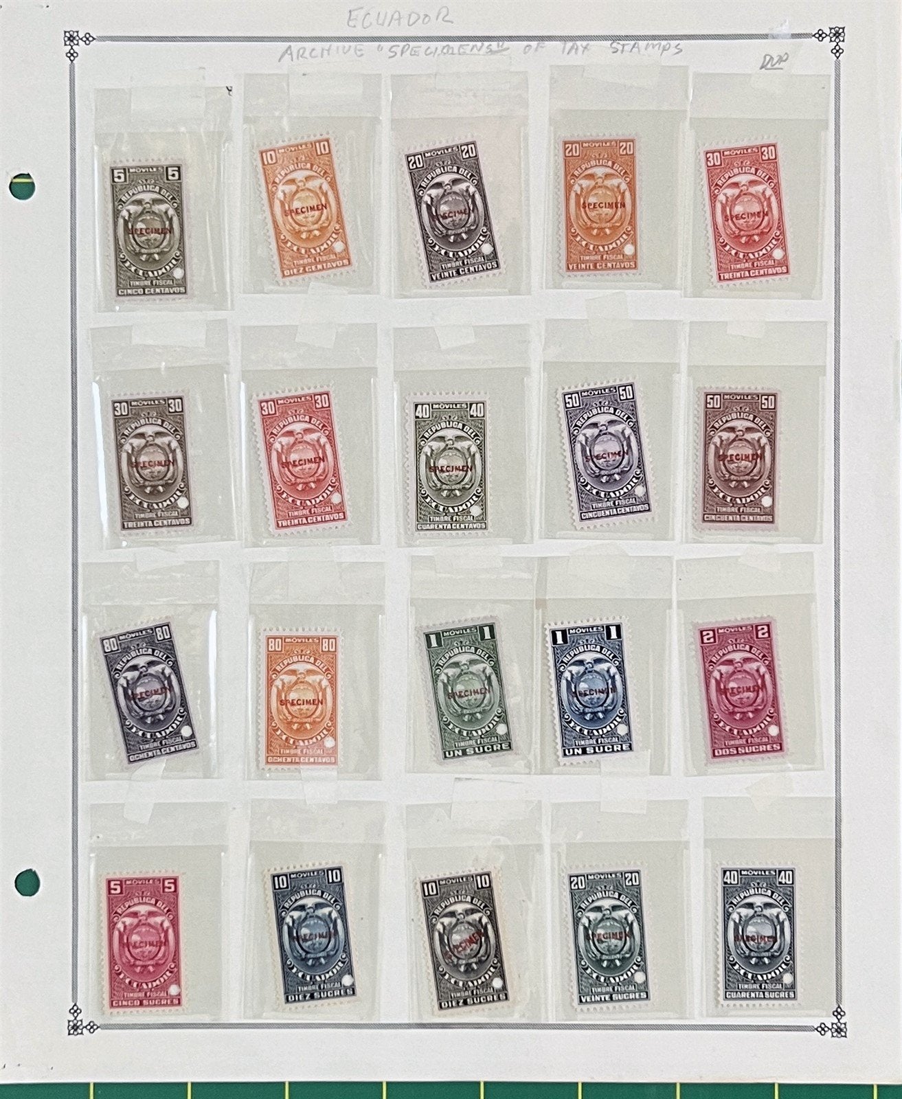 Ecuador "Specimin" MNH & MH Revenue Stamp Collection ZAYIX 0825BB3718
