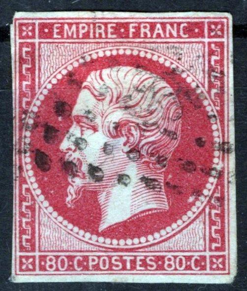 France 20e Used 80c bright gooseberry red, signed "SPL", thin ZAYIX 0825SB3808