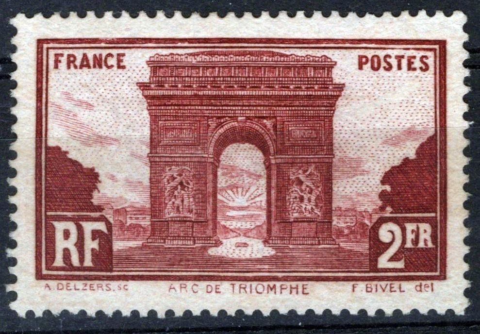 France 263 MLH VF/XF 2fr red brown Arc de Triomphe ZAYIX 0825SB3827