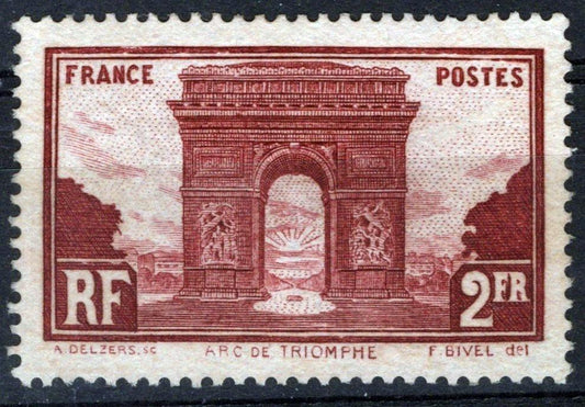 France 263 MLH VF/XF 2fr red brown Arc de Triomphe ZAYIX 0825SB3827