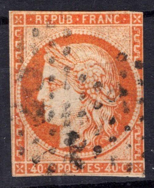 France 7 Used F/VF 40c orange Ceres close trim ZAYIX 0825SB3801