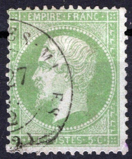 France 24 Used FVF 5c green on pale blue Napoleon ZAYIX 0825SB3806