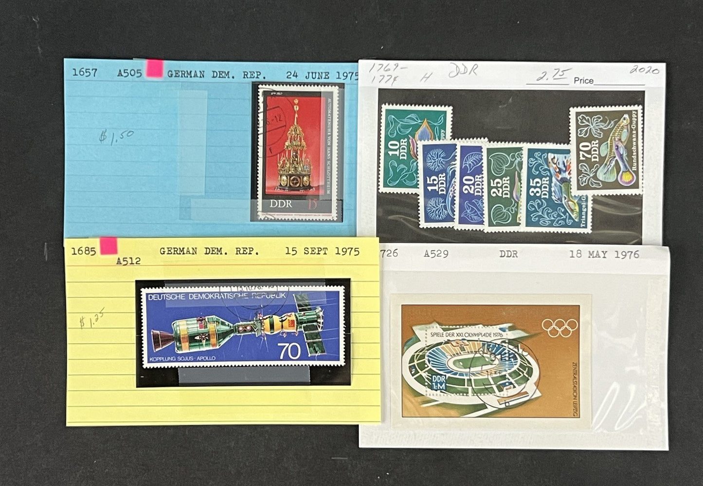 Germany DDR Collection by Scott number on 100s of Dealer Cards ZAYIX 0825G3861