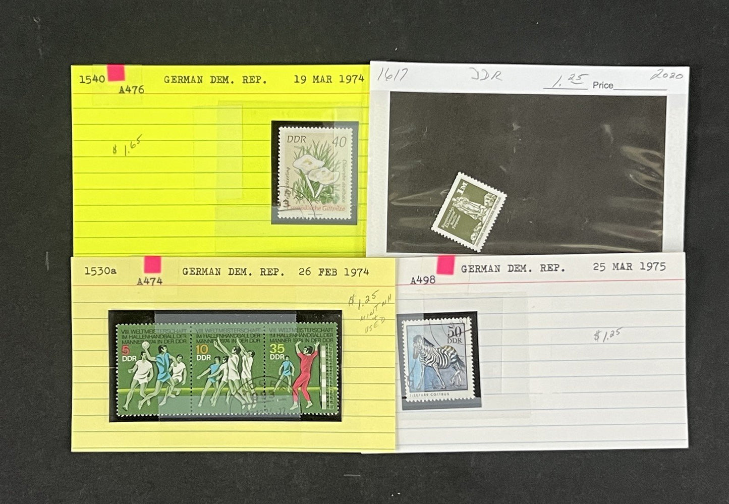 Germany DDR Collection by Scott number on 100s of Dealer Cards ZAYIX 0825G3861