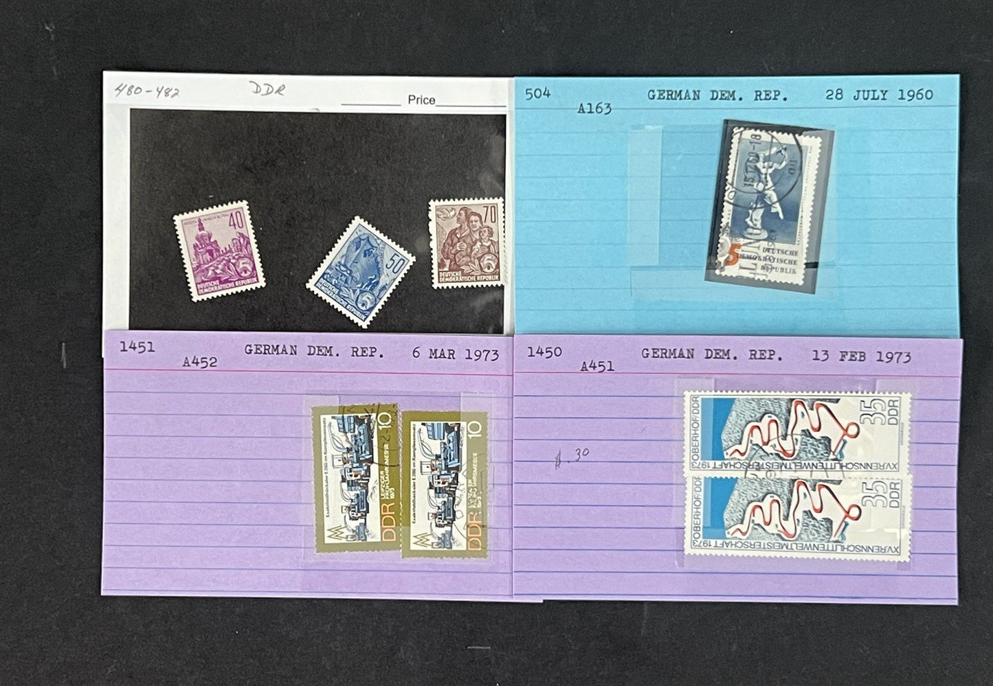 Germany DDR Collection by Scott number on 100s of Dealer Cards ZAYIX 0825G3861