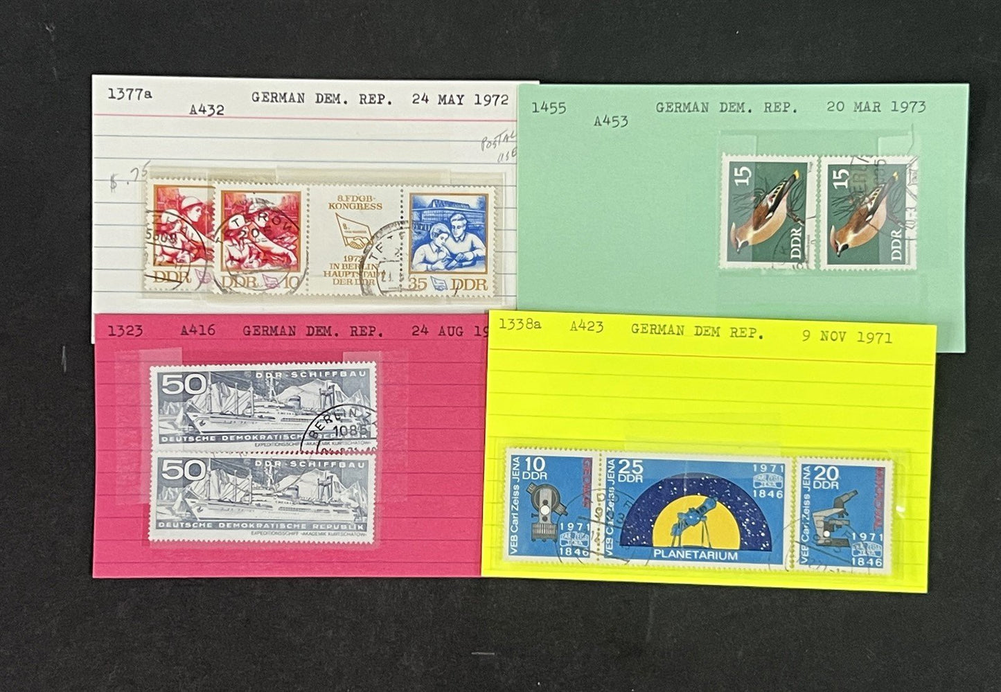 Germany DDR Collection by Scott number on 100s of Dealer Cards ZAYIX 0825G3861