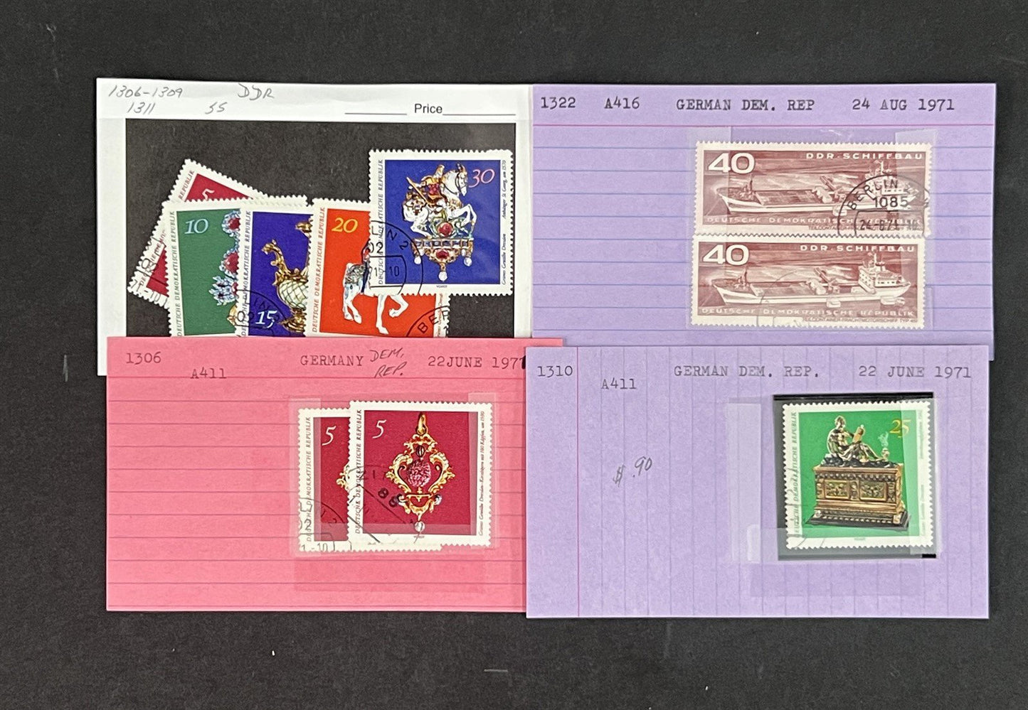 Germany DDR Collection by Scott number on 100s of Dealer Cards ZAYIX 0825G3861