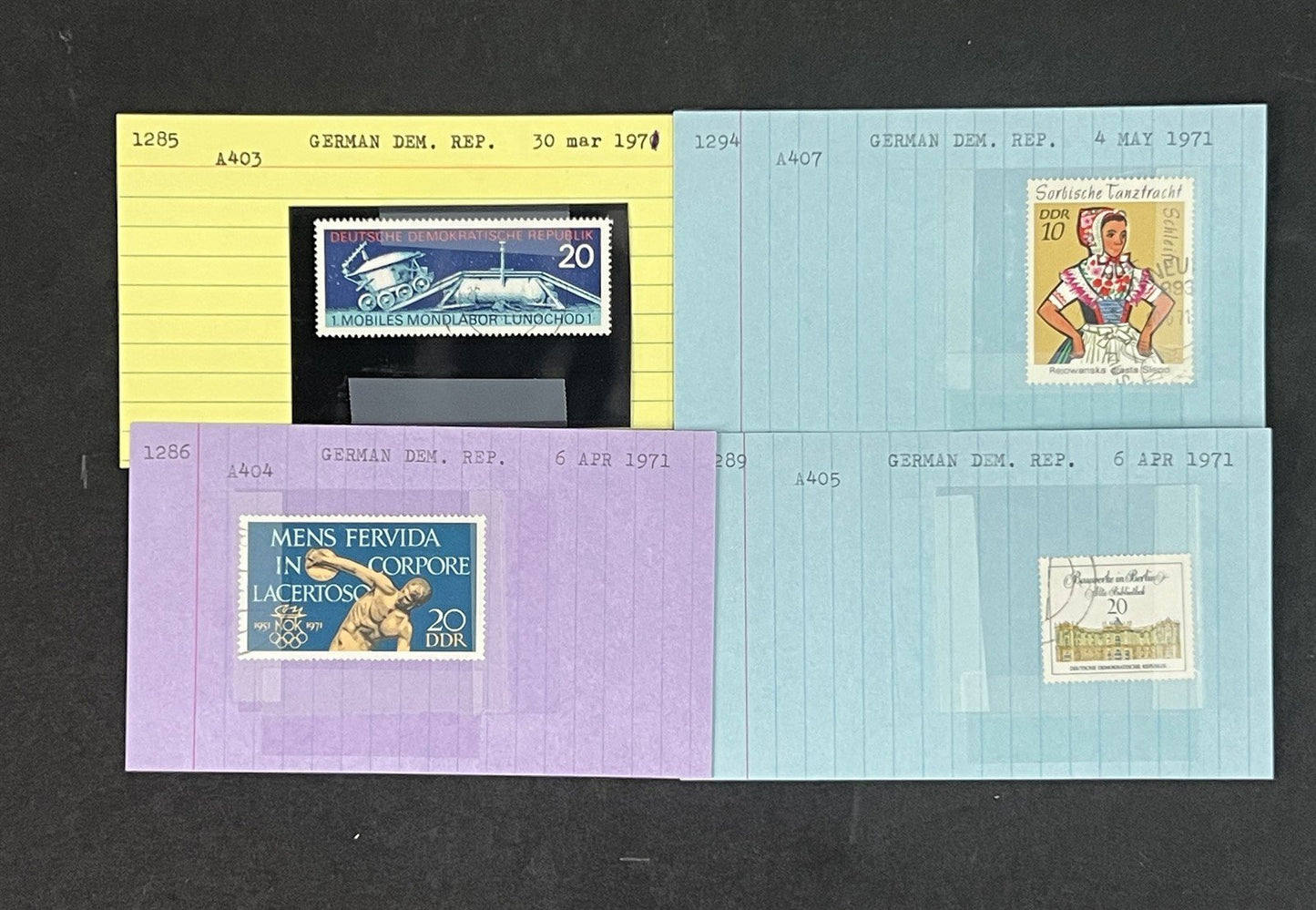 Germany DDR Collection by Scott number on 100s of Dealer Cards ZAYIX 0825G3861