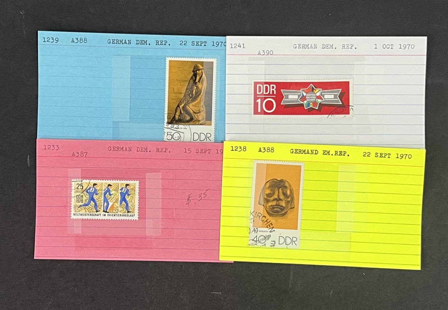 Germany DDR Collection by Scott number on 100s of Dealer Cards ZAYIX 0825G3861