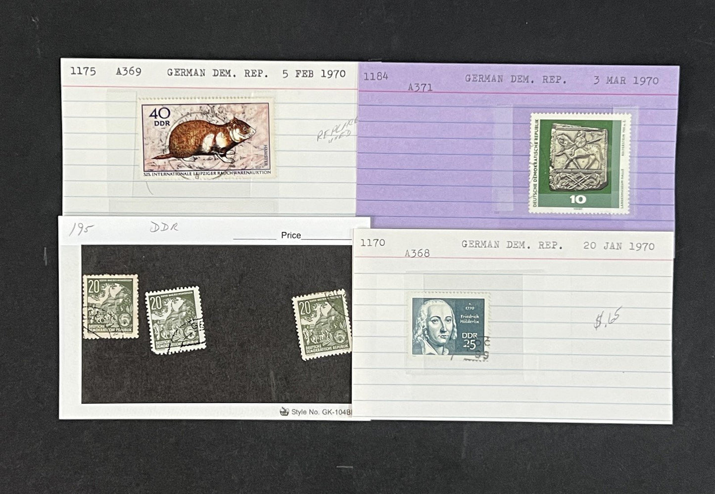 Germany DDR Collection by Scott number on 100s of Dealer Cards ZAYIX 0825G3861
