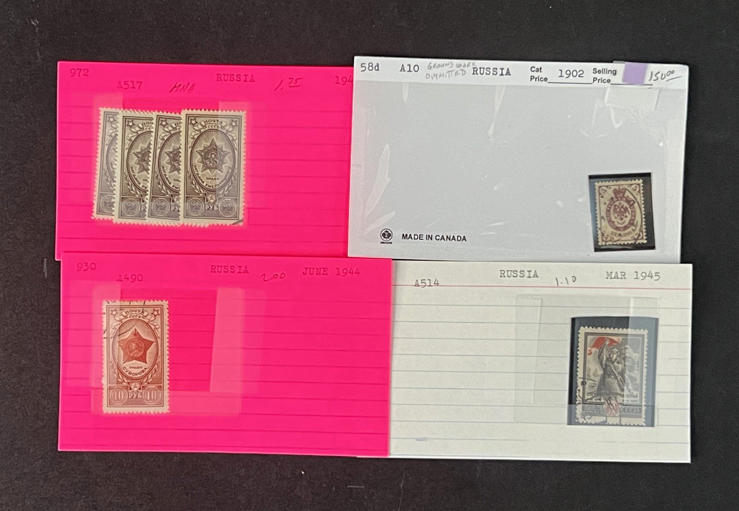 Russia Better Stamps Identified on 100s of Dealer Cards ZAYIX 0825G3862