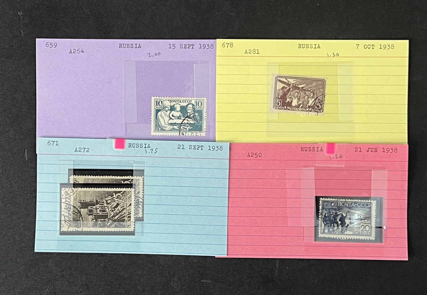 Russia Better Stamps Identified on 100s of Dealer Cards ZAYIX 0825G3862