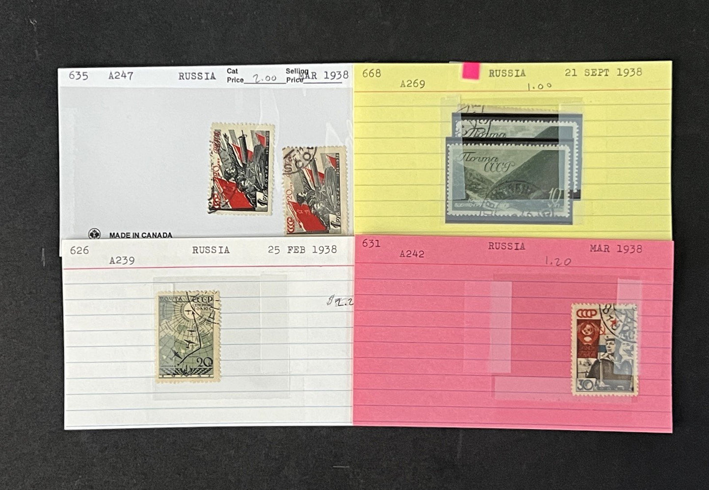 Russia Better Stamps Identified on 100s of Dealer Cards ZAYIX 0825G3862