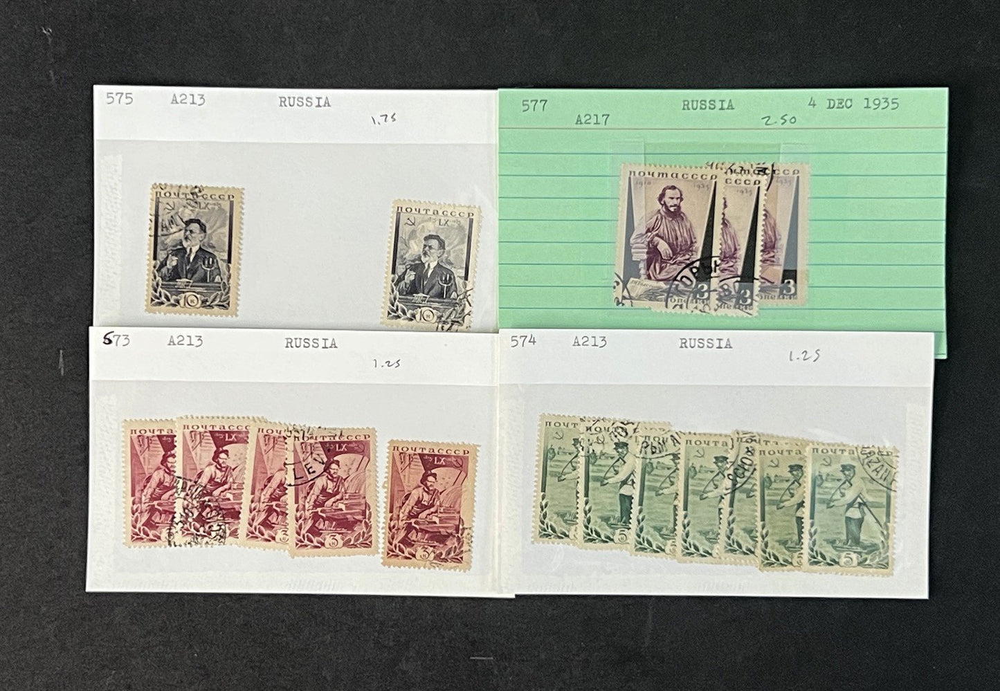 Russia Better Stamps Identified on 100s of Dealer Cards ZAYIX 0825G3862