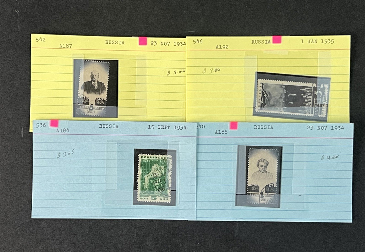 Russia Better Stamps Identified on 100s of Dealer Cards ZAYIX 0825G3862