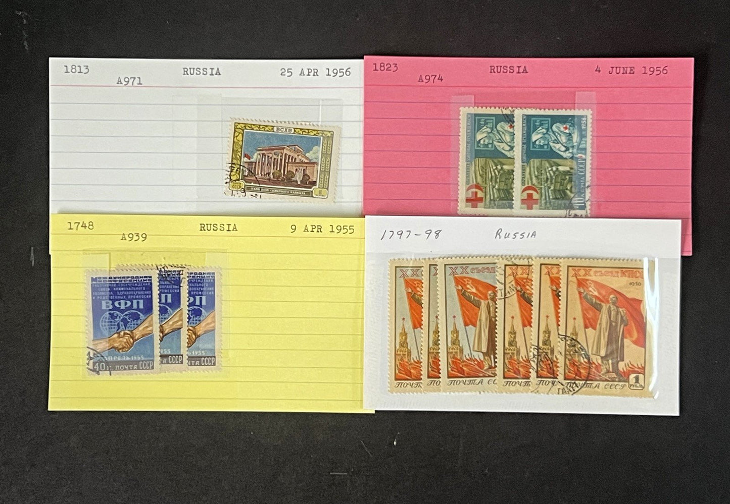 Russia Collection on Dealer Cards, identified by Scott# ZAYIX 0825G3869