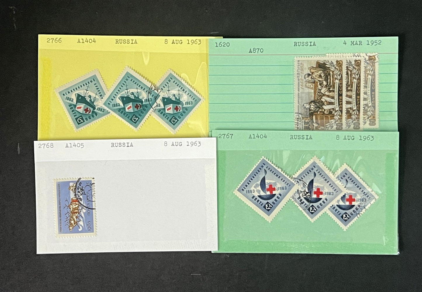 Russia Collection on Dealer Cards, identified by Scott# ZAYIX 0825G3869