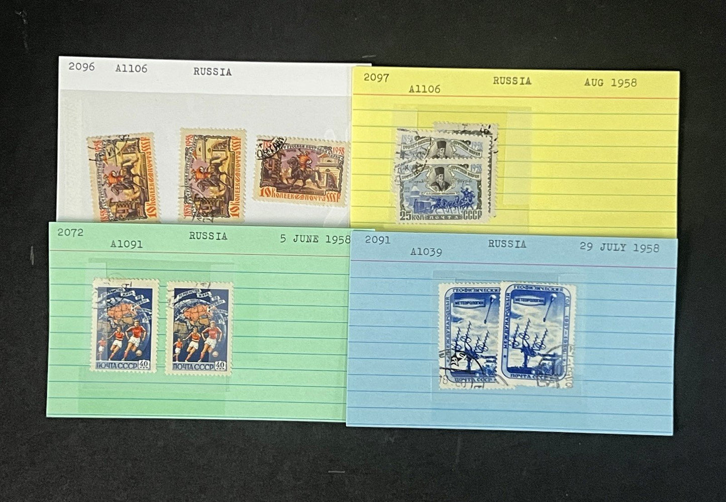 Russia Collection on Dealer Cards, identified by Scott# ZAYIX 0825G3869