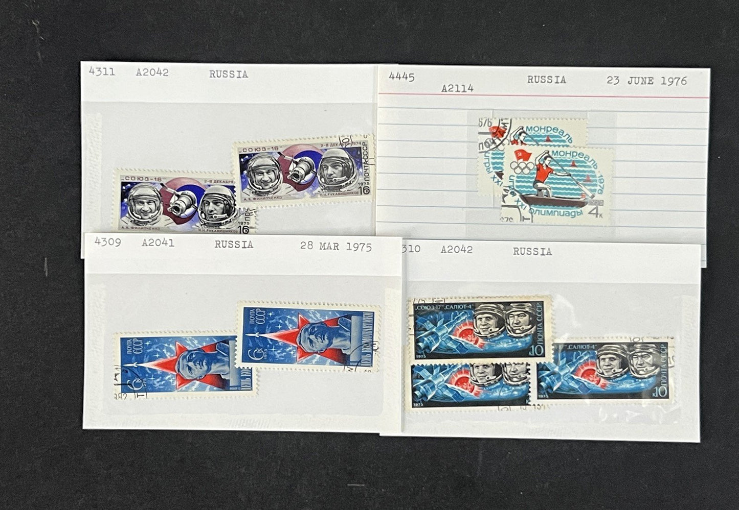 Russia Collection 4 on Dealer Cards, identified by Scott# ZAYIX 0825G3870
