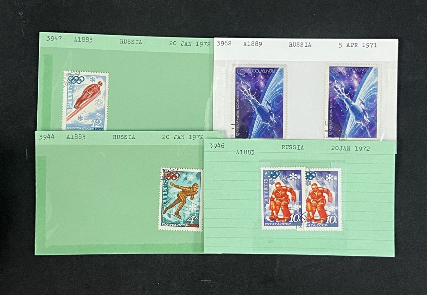 Russia Collection 4 on Dealer Cards, identified by Scott# ZAYIX 0825G3870