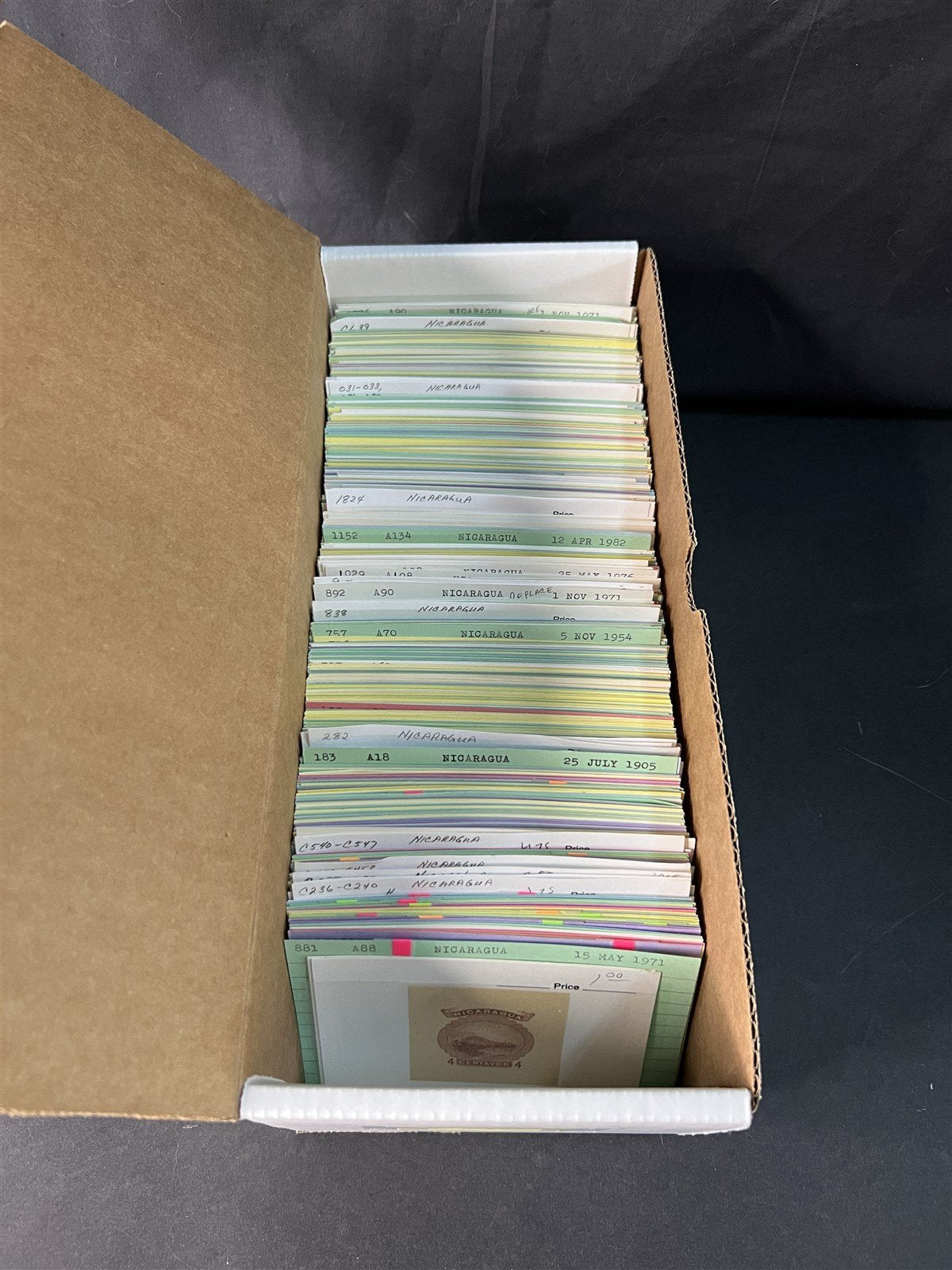 Nicaragua Box Collection $617 CV Dealer Cards Id'd by Scott# ZAYIX 0825G3891