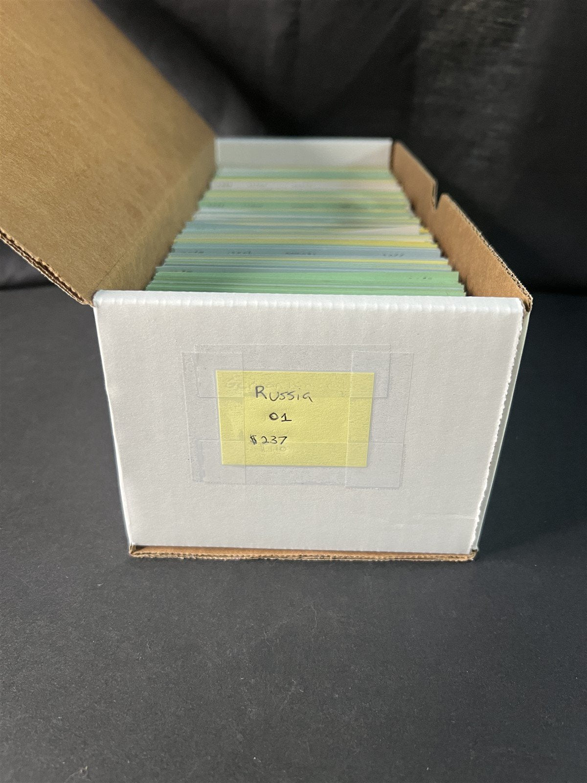 Russia Collection 1000s on Dealer Cards, identified by Scott# ZAYIX 0825G3892
