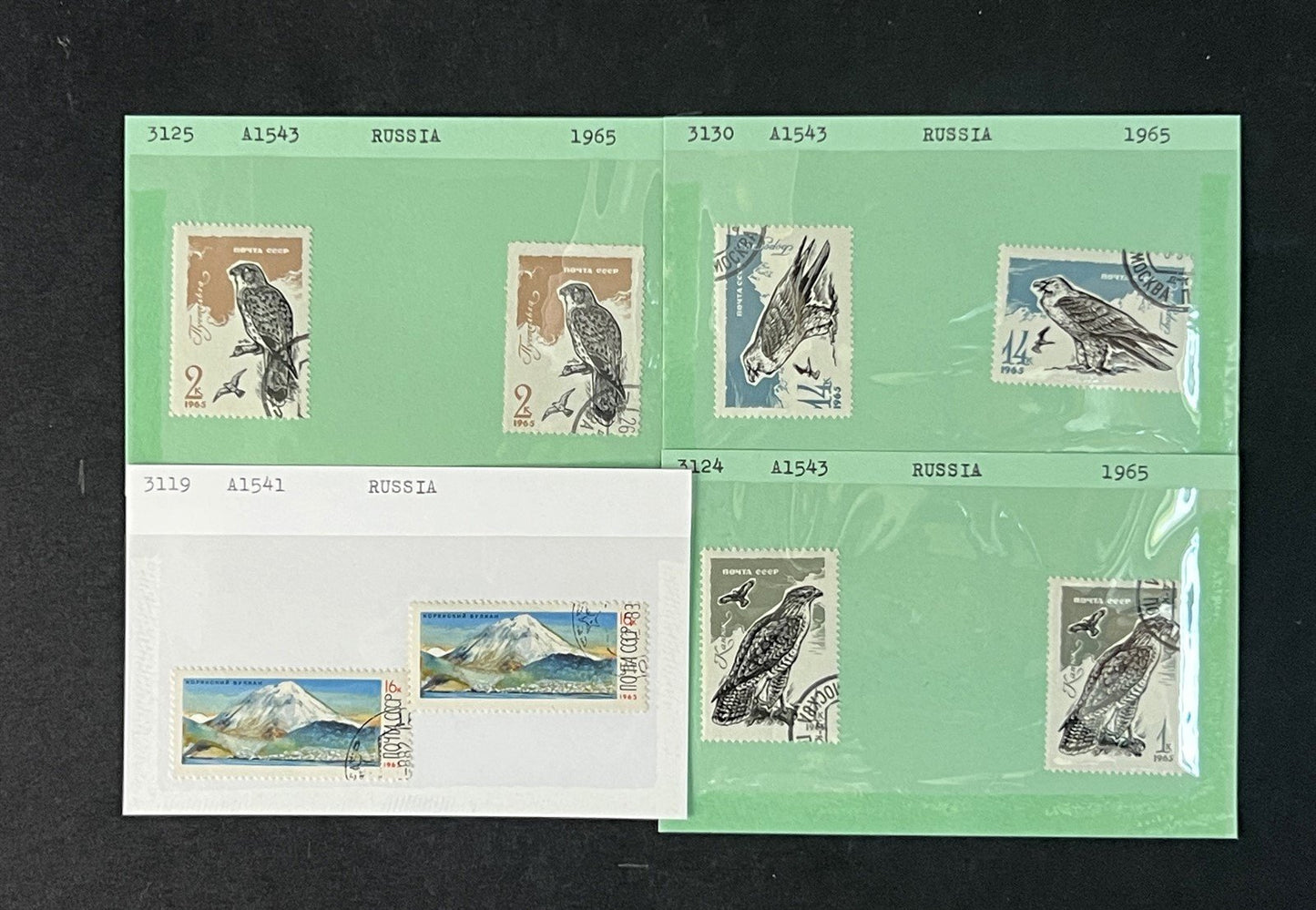 Russia Collection 1000s on Dealer Cards, identified by Scott# ZAYIX 0825G3892