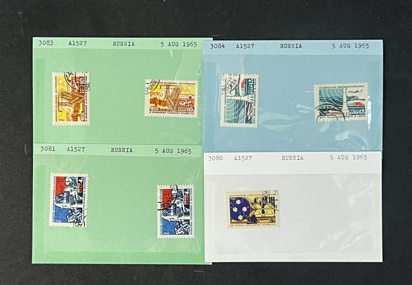 Russia Collection 1000s on Dealer Cards, identified by Scott# ZAYIX 0825G3892