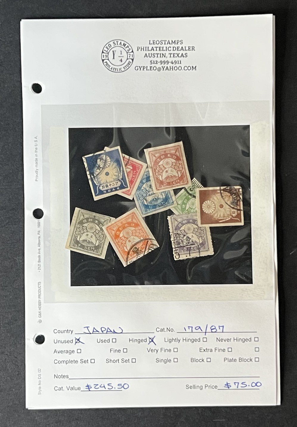 Classic Better Japan Stamp Collection on Dealer Pages ZAYIX 0825G3910