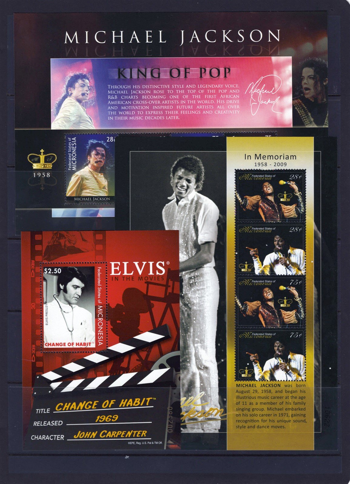 Movie Stars & Musicians Micronesia MNH Stamp Collection ZAYIX 0825L1919