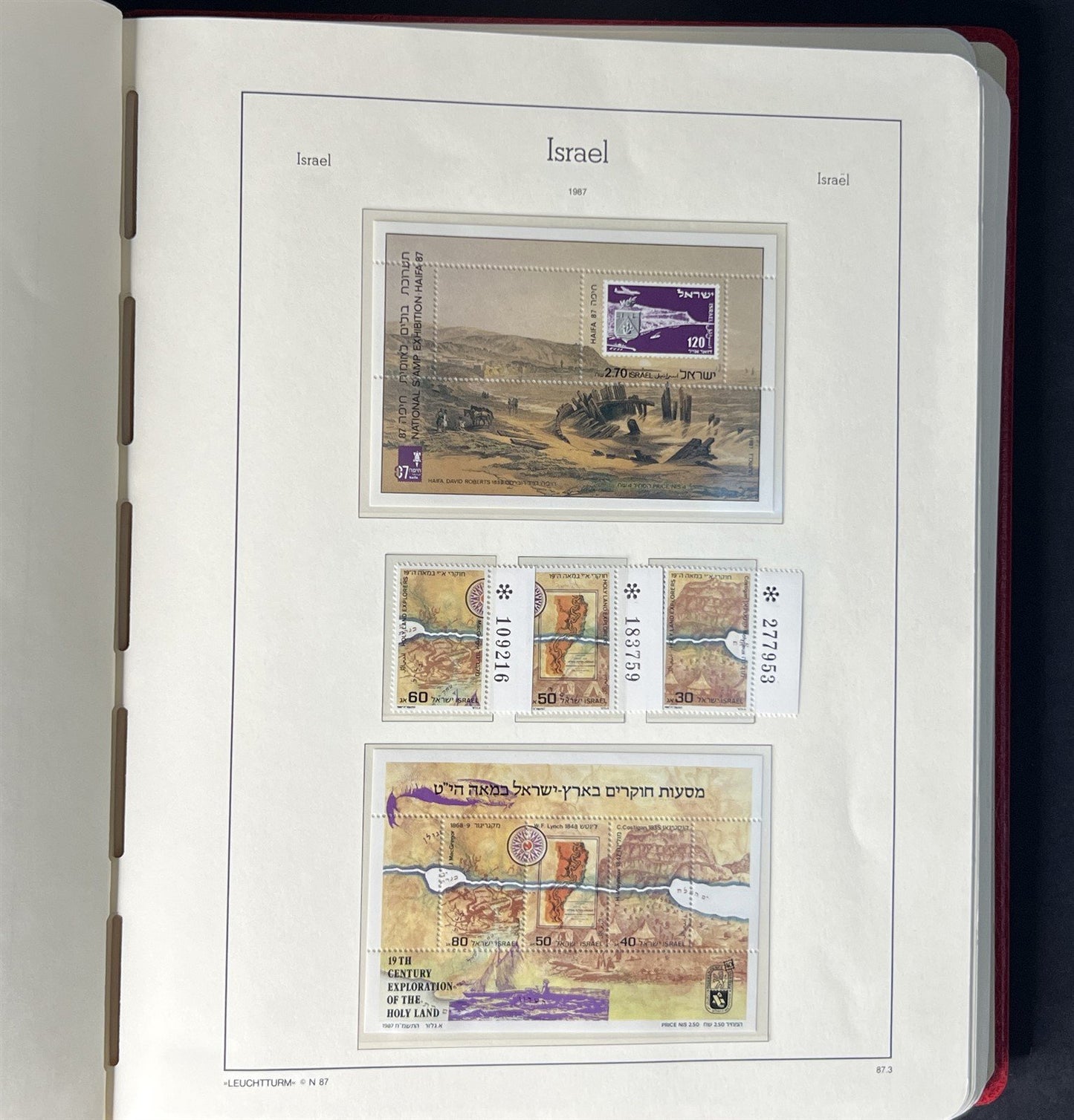 Israel Collection of 513 Stamps in a Lighthouse Hingeless Album ZAYIX 0825G3898