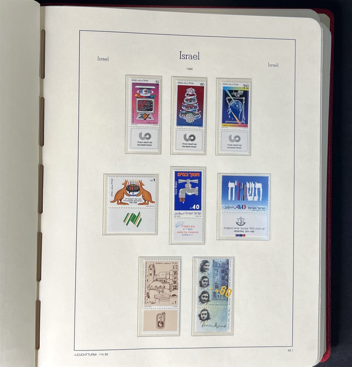 Israel Collection of 513 Stamps in a Lighthouse Hingeless Album ZAYIX 0825G3898